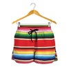 Ethnic Mexican Blanket Stripe Print Women's Shorts