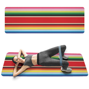 Ethnic Mexican Blanket Stripe Print Yoga Mat