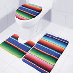 Ethnic Mexican Serape Pattern Print 3 Piece Bath Mat Set