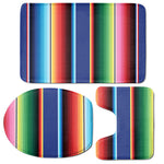 Ethnic Mexican Serape Pattern Print 3 Piece Bath Mat Set