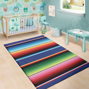 Ethnic Mexican Serape Pattern Print Area Rug