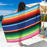 Ethnic Mexican Serape Pattern Print Beach Sarong Wrap