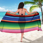Ethnic Mexican Serape Pattern Print Beach Sarong Wrap