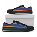 Ethnic Mexican Serape Pattern Print Black Low Top Sneakers
