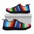 Ethnic Mexican Serape Pattern Print Black Running Shoes