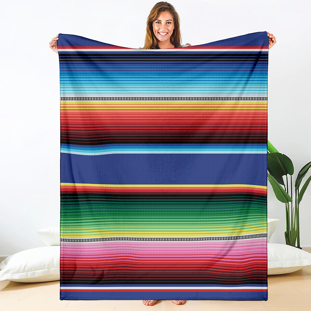 Ethnic Mexican Serape Pattern Print Blanket