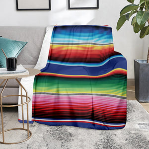 Ethnic Mexican Serape Pattern Print Blanket