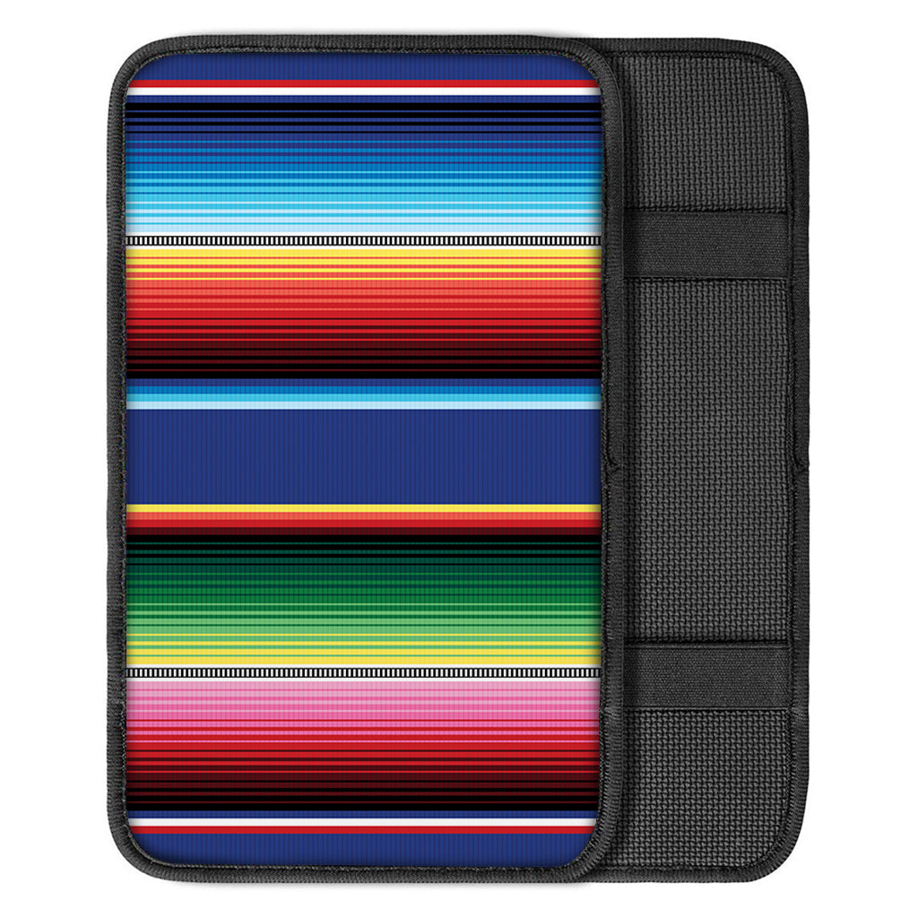 Ethnic Mexican Serape Pattern Print Car Center Console Cover
