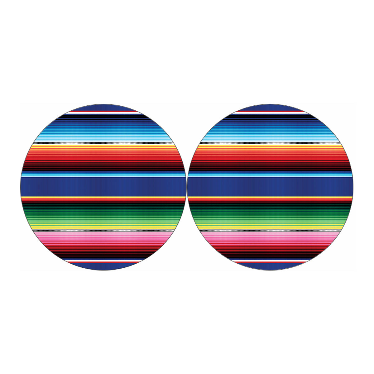 Ethnic Mexican Serape Pattern Print Car Coasters