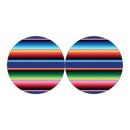 Ethnic Mexican Serape Pattern Print Car Coasters