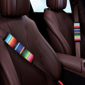Ethnic Mexican Serape Pattern Print Car Seat Belt Covers