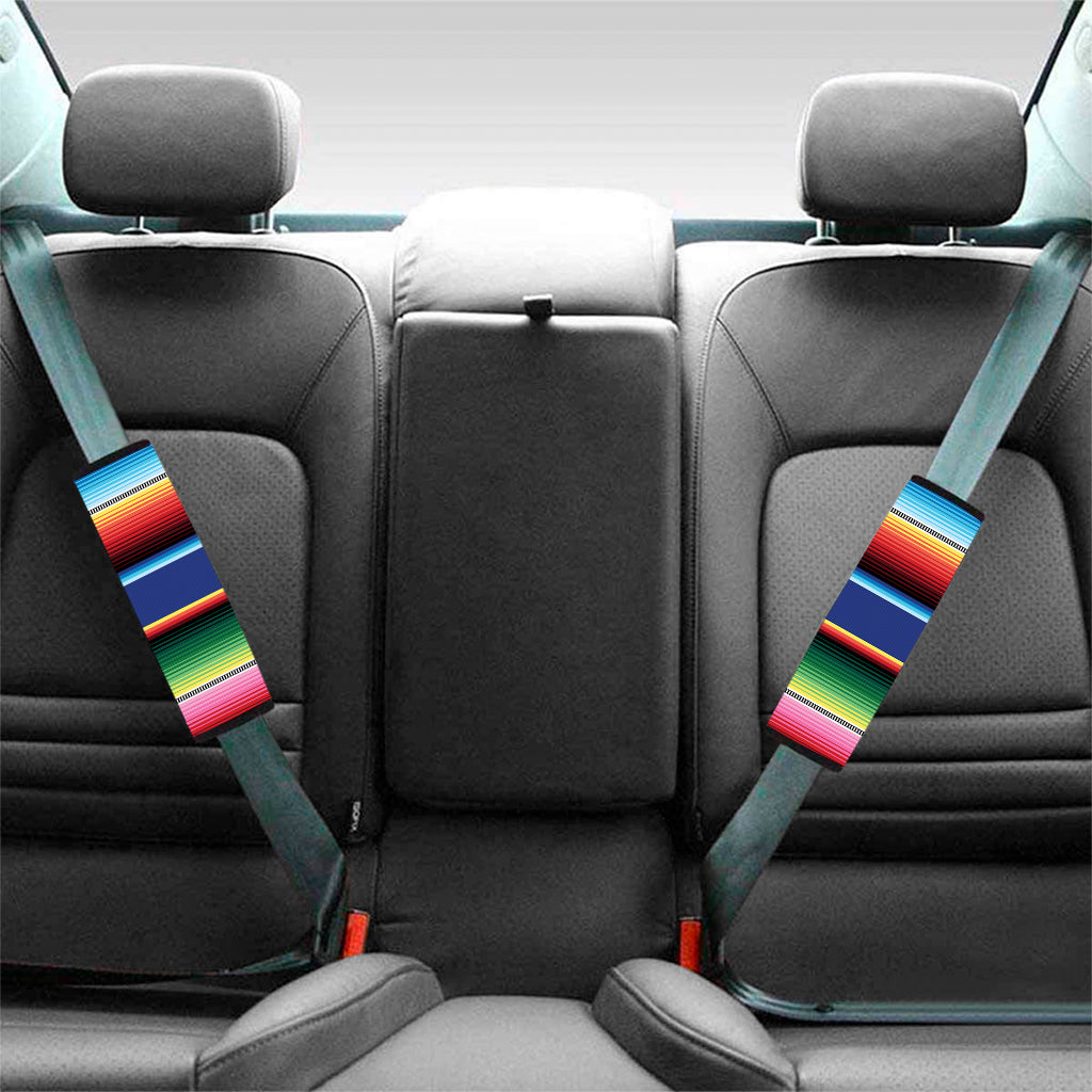 Ethnic Mexican Serape Pattern Print Car Seat Belt Covers