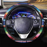 Ethnic Mexican Serape Pattern Print Car Steering Wheel Cover