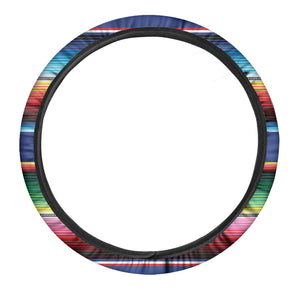 Ethnic Mexican Serape Pattern Print Car Steering Wheel Cover