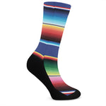Ethnic Mexican Serape Pattern Print Crew Socks