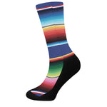 Ethnic Mexican Serape Pattern Print Crew Socks