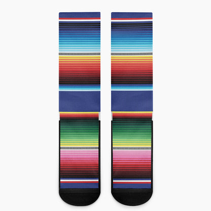 Ethnic Mexican Serape Pattern Print Crew Socks