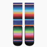 Ethnic Mexican Serape Pattern Print Crew Socks