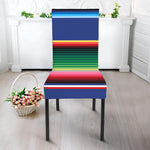 Ethnic Mexican Serape Pattern Print Dining Chair Slipcover