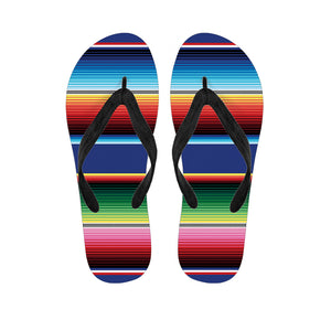 Ethnic Mexican Serape Pattern Print Flip Flops