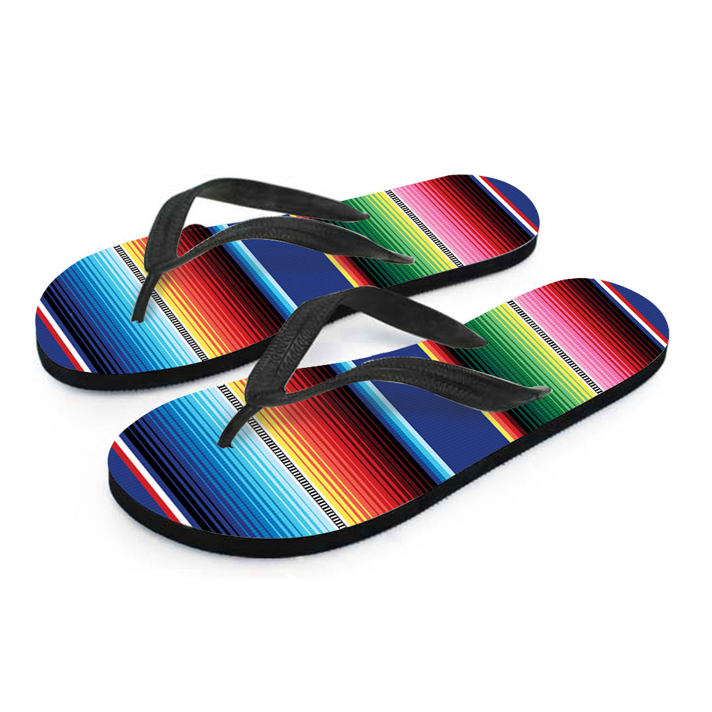 Ethnic Mexican Serape Pattern Print Flip Flops