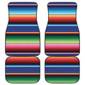 Ethnic Mexican Serape Pattern Print Front and Back Car Floor Mats