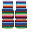 Ethnic Mexican Serape Pattern Print Front and Back Car Floor Mats