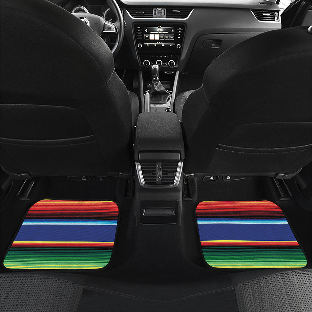 Ethnic Mexican Serape Pattern Print Front and Back Car Floor Mats