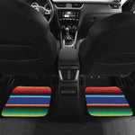 Ethnic Mexican Serape Pattern Print Front and Back Car Floor Mats