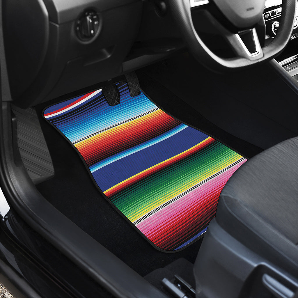 Ethnic Mexican Serape Pattern Print Front and Back Car Floor Mats