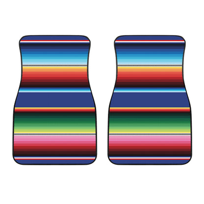 Ethnic Mexican Serape Pattern Print Front Car Floor Mats