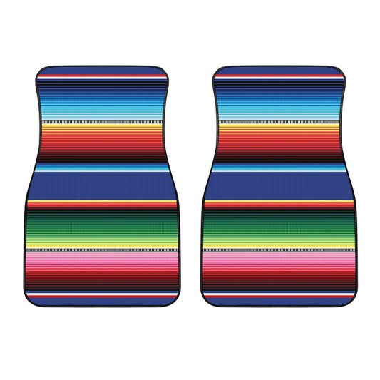 Ethnic Mexican Serape Pattern Print Front Car Floor Mats
