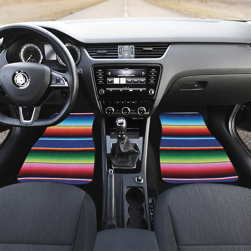 Ethnic Mexican Serape Pattern Print Front Car Floor Mats