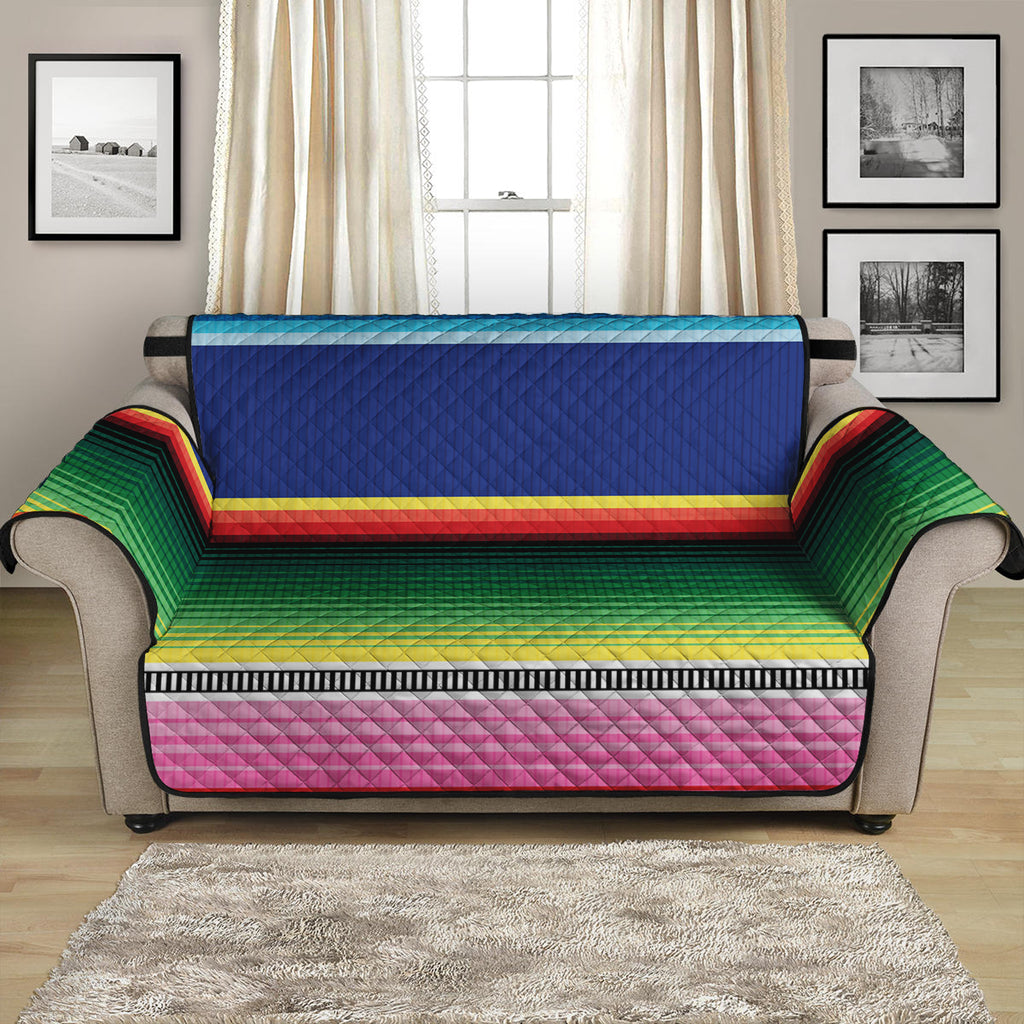 Ethnic Mexican Serape Pattern Print Loveseat Protector