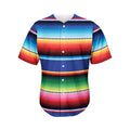 Ethnic Mexican Serape Pattern Print Men's Baseball Jersey
