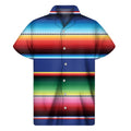 Ethnic Mexican Serape Pattern Print Men's Short Sleeve Shirt