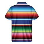 Ethnic Mexican Serape Pattern Print Men's Short Sleeve Shirt