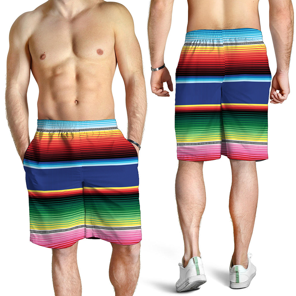 Ethnic Mexican Serape Pattern Print Men's Shorts