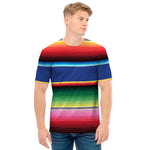 Ethnic Mexican Serape Pattern Print Men's T-Shirt