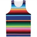 Ethnic Mexican Serape Pattern Print Men's Tank Top