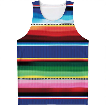 Ethnic Mexican Serape Pattern Print Men's Tank Top