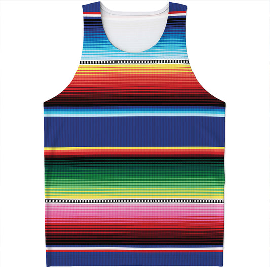 Ethnic Mexican Serape Pattern Print Men's Tank Top