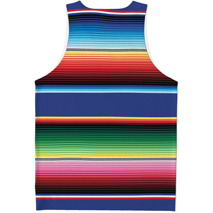 Ethnic Mexican Serape Pattern Print Men's Tank Top