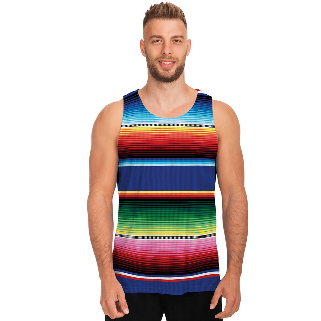 Ethnic Mexican Serape Pattern Print Men's Tank Top