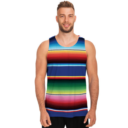 Ethnic Mexican Serape Pattern Print Men's Tank Top