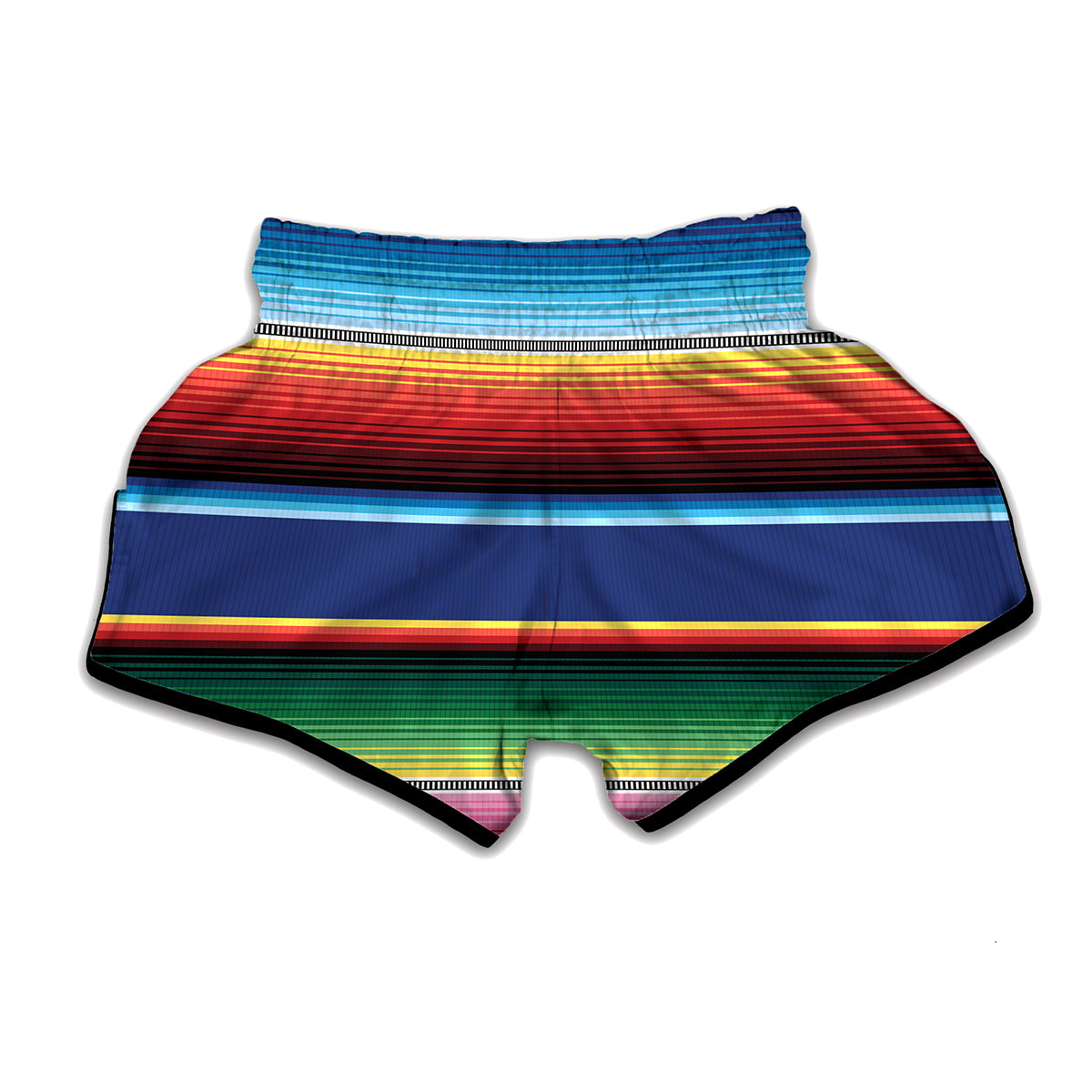 Ethnic Mexican Serape Pattern Print Muay Thai Boxing Shorts