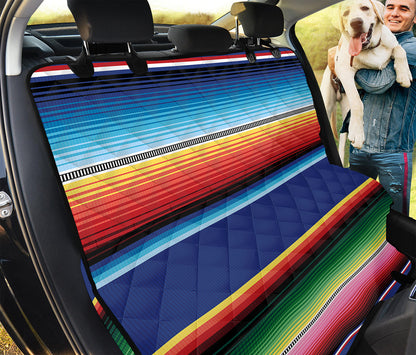 Ethnic Mexican Serape Pattern Print Pet Car Back Seat Cover