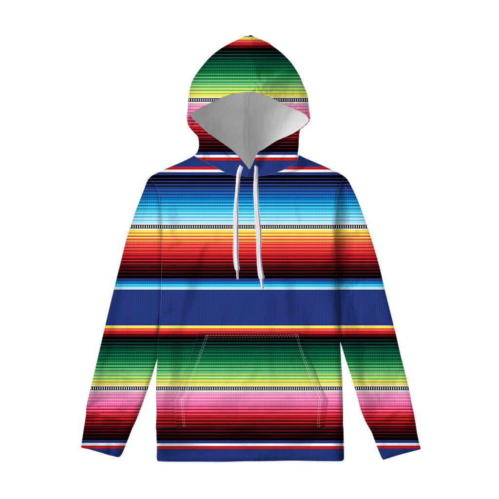 Ethnic Mexican Serape Pattern Print Pullover Hoodie