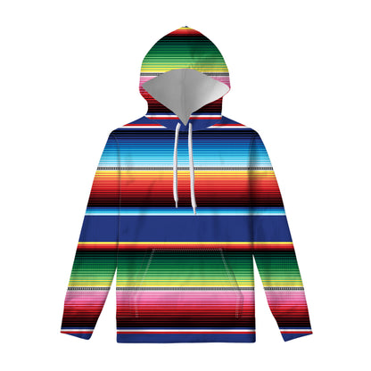 Ethnic Mexican Serape Pattern Print Pullover Hoodie