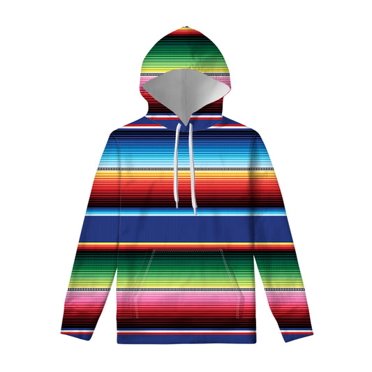 Ethnic Mexican Serape Pattern Print Pullover Hoodie